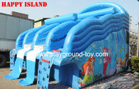 Chine Glissière d'eau gonflable d'enfants bleus avec le tissu d'Oxford et le PVC enduisant RQL-00204 distributeur 